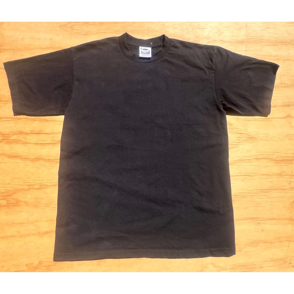 Pro Club Heavyweight T-Shirt Mens Large Black Short Sleeve Crew Neck Made in USA